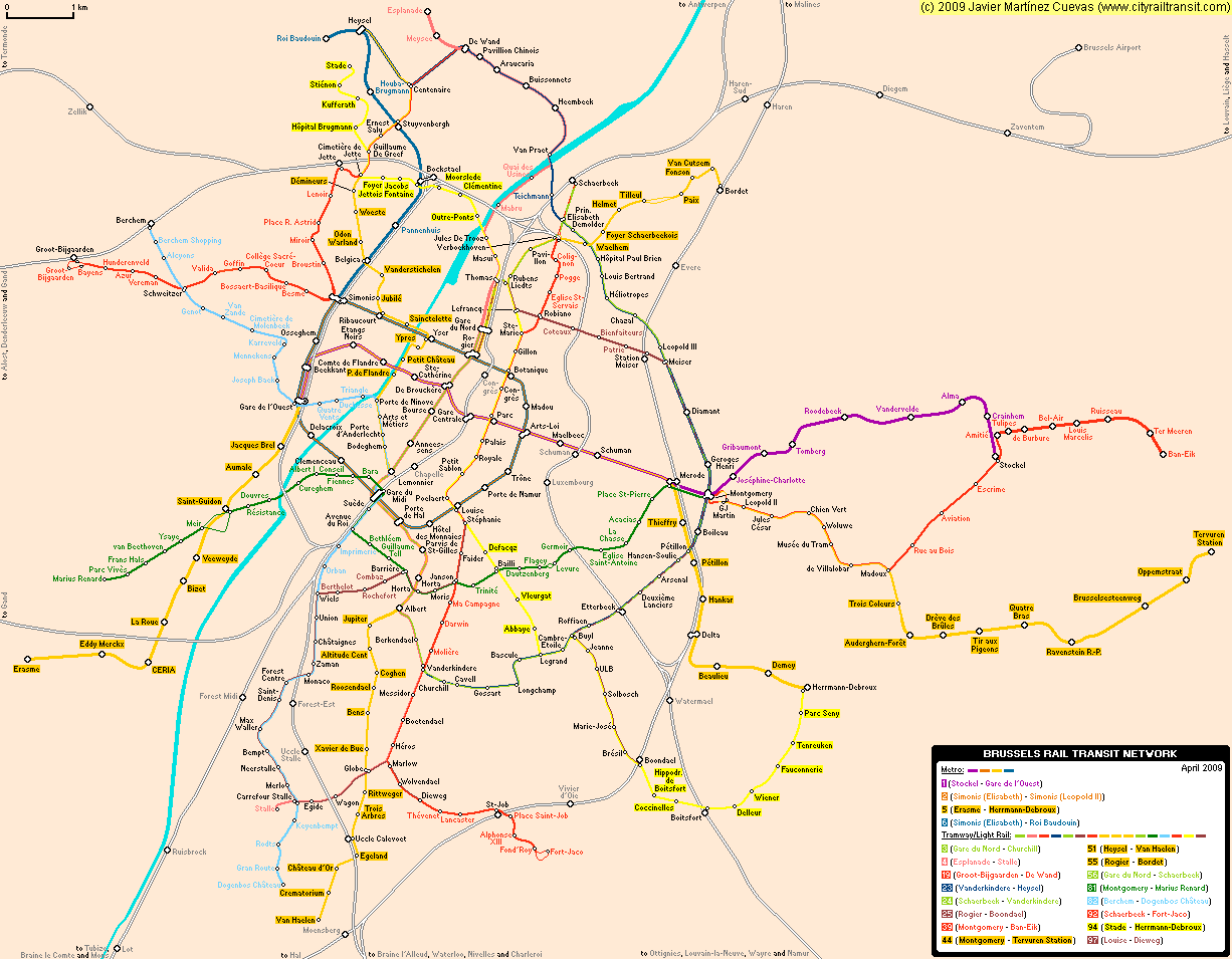 brussels underground map